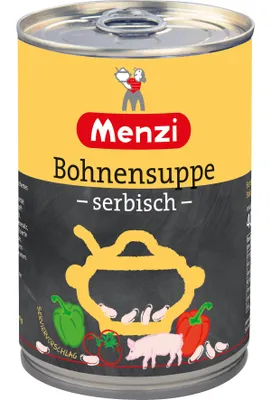 Obrázok produktu pre Menzi Srbská fazuľová polievka s pikantnou bielou fazuľou 400ml
