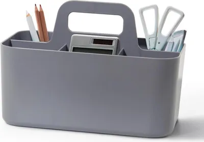 Produktbild von SYLANDO Griff Korb 24x15x11 cm Kunststoff Grau für Bad & Schreibtisch