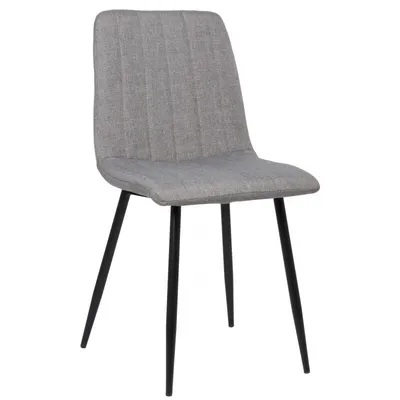 Produktbild von CLP Esszimmerstuhl gepolstert Dijon, mit Ziernähten & Bodenschonern grau Material Stoff