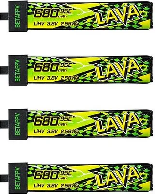 Produktbild von BetaFPV LAVA II Lipo Akku 95C LiHV 680mAh 1S 4 Stück