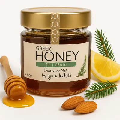 Produktbild von Gaia Kallisti Griechischer Tannenhonig 260 g – Naturreiner Honig aus Griechenland