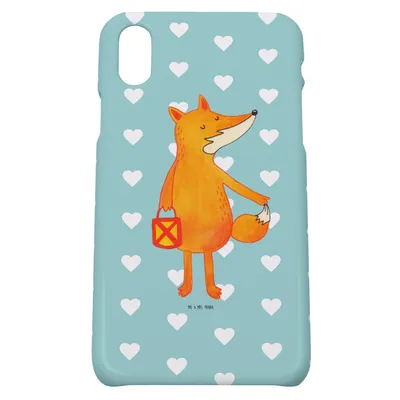 Produktbild von Mr. & Mrs. Panda Iphone 10 Handyhülle Fuchs Laterne - Türkis Pastell - Geschenk, Selbstbewusst, Cover, X, Laternenumzug, Handy, Sankt Martin, Hülle