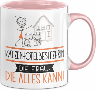 Produktbild von Katzenhotelbesitzerin Geschenk Tasse Becher Die Frau Die Allen Kann Geschenkidee für eine Katzenhotelbesitzerin Lustig (Rosa)