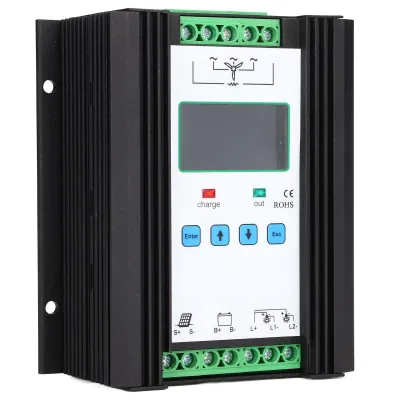 Produktbild von Hybrydowy sterownik wiatrowo-słoneczny Cyfrowy inteligentny sterownik Sterownik wiatrowo-słoneczny 12V 24V 600W