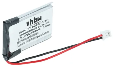 Produktbild von vhbw Akku Ersatz für SAC54-13735 für Hundehalsband Hunde-Trainer (160 mAh, 3,7 V, Li-Polymer)
