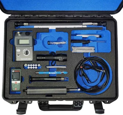 Produktbild von Messkoffer Serie 1 mit GANN Hydromette UNI 2 und BOSCH Laser-Entfernungsmesser