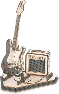 Image de ROKR 3D Puzzle Modèle en bois Guitare Instrument de musique DIY pour adultes