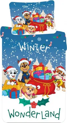 Produktbild von Paw Patrol kerst Bettbezug Winter Wonderland 140 x 200 cm