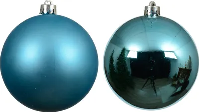 Produktbild von Weihnachtskugeln Kunststoff 10cm 4 Stück - Folkloreblau