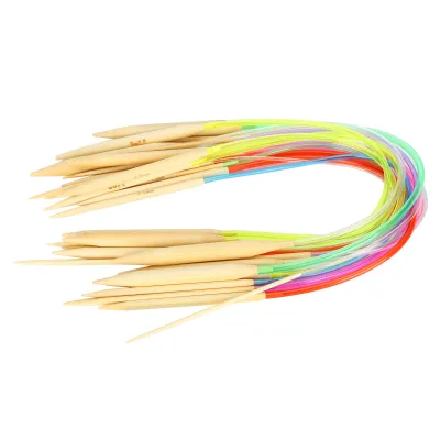 Image de Aiguilles circulaires, aiguilles en bambou, aiguilles à double pointe, aiguilles à tube de couleur, set d'aiguilles à tricoter, accessoires pour travaux d'aiguille