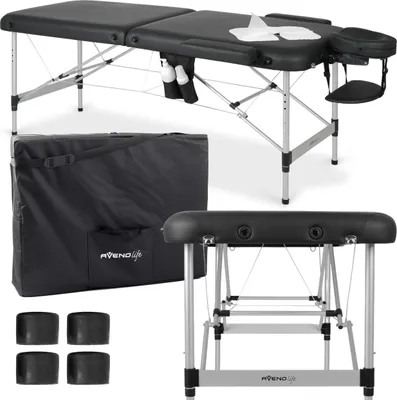 Produktbild von Habys Massageliege Nadia Kosmetikliege Tattooliege | Klappbar Höhenverstellbar | Professioneller Massagetisch | Massagebett | Schwarz Aluminium