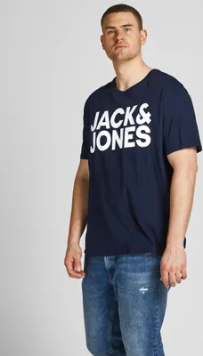 Produktbild von Logo T-Shirt Plus Size Rundhals Kurzarm Shirt Übergrößen JJECORP |