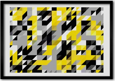 Produktbild von Bild - Bilderrahmen - 100 cm x 70 cm - MDF - Rahmen - Foto - Wandkunst geometrischer Hintergrund
