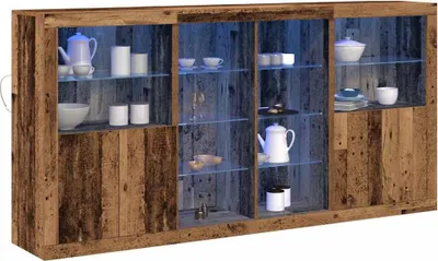 Produktbild von LED-Sideboard 3 pcs Altholz 202 x 37 x 100 cm Holzwerkstoff