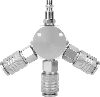 Obrázek produktu pro 3cestný rozdělovač vzduchové hadice – adaptér rychlospojky – rozbočovač 1/4'' F NPT