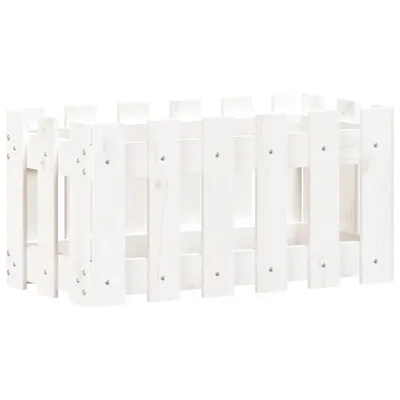 Produktbild von vidaXL Pflanzkübel Lattenzaun-Design Weiß 60x30x30 cm Kiefernholz