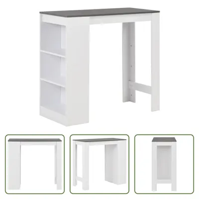 Obrázok produktu pre The Living Store Barový stôl s policou biely 110x50x103 cm
