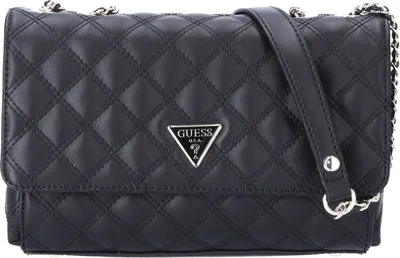 Image de Sac bandoulière GUESS pour femmes, modèle Cessily, convertible en sac à main, avec rabat, couleur noire
