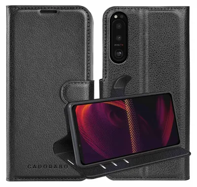 Obrázek produktu pro Cadorabo Case for Sony Xperia 5 III in PHANTOM BLACK Ochranné pouzdro s magnetickým zavíráním, funkcí stojánku a slotem na karty Flipové pouzdro Etui Handy Klapp Hülle Book Tasche