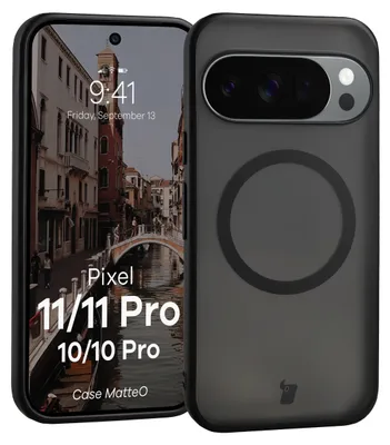 Produktbild von Handyhülle mit Magnetring für Google Pixel 11 / 11 Pro / 10 / 10 Pro, Bizon Case MatteO, Getönt-Schwarz