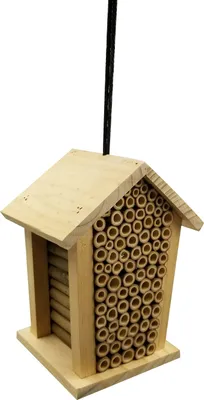 Produktbild von Dehner Natura Premium Insektenhotel Louisiana, Insektenhaus / Nistkasten für Bienen/Schmetterlinge/Käfer, ca. 19 x 15 x 12 cm, Kiefernholz, natur