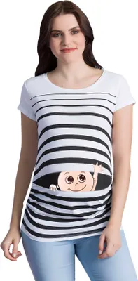 Produktbild von M.M.C. Umstandsshirt Winke Winke mit Motiv, XL, Weiß