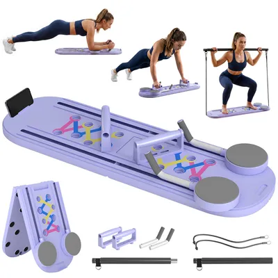 Produktbild von 4-in-1 Pilates Board Set mit Widerstandsbänder klappbar Multifunktioneller Pilates Gerät