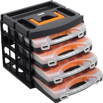 Immagine prodotto di ALUTEC Sortimentskoffer Kleinteilekoffer mit 4x Sortimentskästen Profi 300