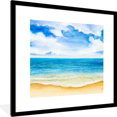 Produktbild von MuchoWow® MuchoWow® Gerahmtes Poster Strand - Meer - Himmel 40x40 cm - Poster mit zchwarzem Bilderrahmen - Poster - Plakat im Rahmen
