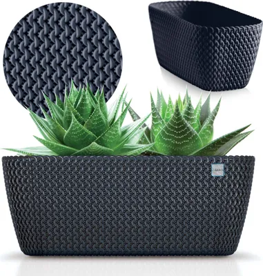 Obrázok produktu pre Záhradný kvetináč 29,7 cm antracitový dekoratívny kvetináč pre domácnosť