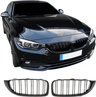 Produktbild von Kühlergrill Sport Grill passend für BMW F32 F33 F36 Set schwarz glanz Doppelsteg