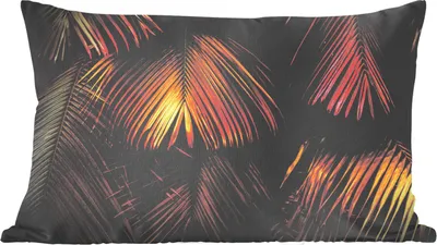 Produktbild von MuchoWow® Zierkissen Sofakissen Wohnzimmer Dekokissen 50x30 cm Dschungel - Blätter - Gold - Wohnzimmerdekoration - Polster mit Photo