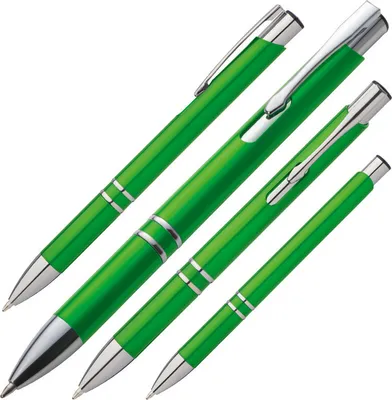 Produktbild von 10 Kugelschreiber aus Kunststoff / Farbe: grün