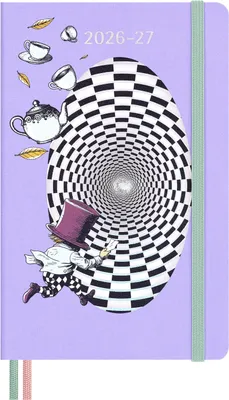 Produktbild von Moleskine Alice im Wunderland 18 Monate Wochen-Notizkalender 2026/2027, L/A5, 1 Wo = 1 Seite, fester Einband