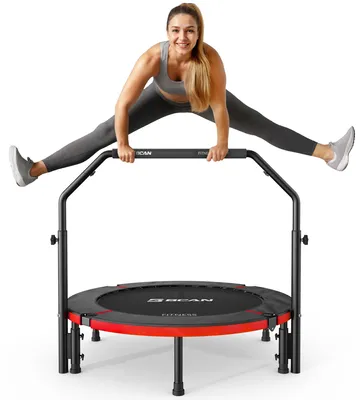 Imagen del producto de Solidchoice - Mini trampolín para interiores de 102 cm para adultos, con barra de agarre ajustable