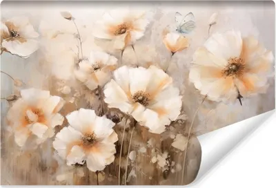 Produktbild von Muralo Vlies Fototapete abstraktes BLUMEN Schmetterlinge Wanddeko Br. 180cm x Hö. 120cm