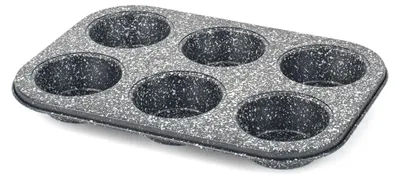 6er-Muffinbackform, antihaftbeschichtet, Kohlenstoffstahl, ofenfest bis 220 °C