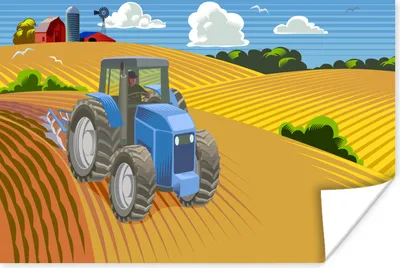 Produktbild von MuchoWow® Poster Traktor - Landwirt - Wolken 120x80 cm - Bilder