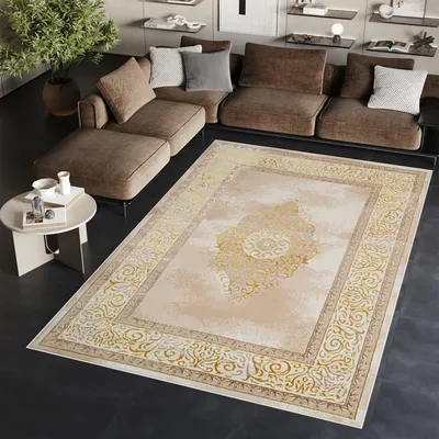 Obrázok produktu pre Tapiso koberec ARES classic zlatobéžový obývacia izba OEKO-TEX 140 x 200 cm