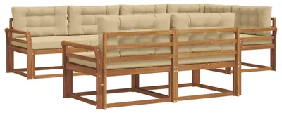 Produktbild von vidaXL Outdoor-Sofagarnitur 8 stk. Natur und Beige