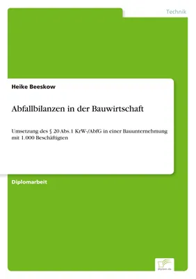 Produktbild von Abfallbilanzen in der Bauwirtschaft