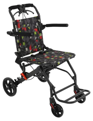 Image de Fauteuil roulant, modèle pliable, accoudoirs réglables à 270°, noir