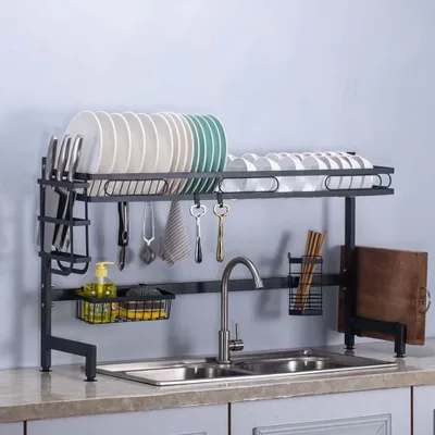 Obrázek produktu pro Odkapávač na nádobí na dřez - dvojitý