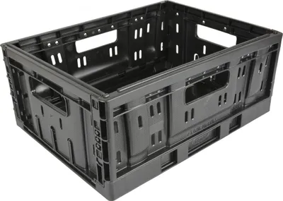 Image de caisse pliante en plastique petite 20 litres pliable noire