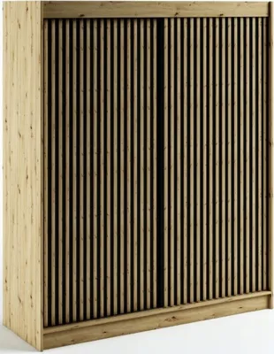 Produktbild von Schwebetürenschrank LAMELO 1 180 mit Zierstreifen, Kleiderschrank für Schlafzimmer, Modern Design
