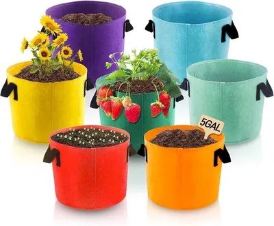 Produktbild von Famanu Pflanzsäcke 10 Gallonen - 7 Farben aus atmungsaktivem Vliesstoff