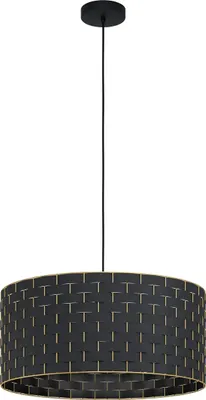 Produktbild von MARASALES Hängeleuchte Hängelampe Pendellampe Pendelleuchte - H110 x Ø55 cm - schwarz - 1X40W exkl. - IP20