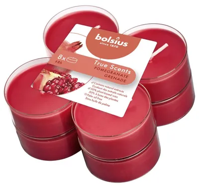 Image de Bolsius Maxi bougies à chauffe-plat True Scents Grenade 8 pièces