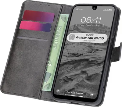 Produktbild von Bizon Case Pocket Flip Case für Galaxy A16 4G/5G, Schwarz