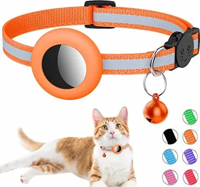 Produktbild von Airtag -Katzenkragen, integrierter Kragenlufttager Bell, reflektierende Bruchsicherungsschnuckle Kätzchen Welpen
